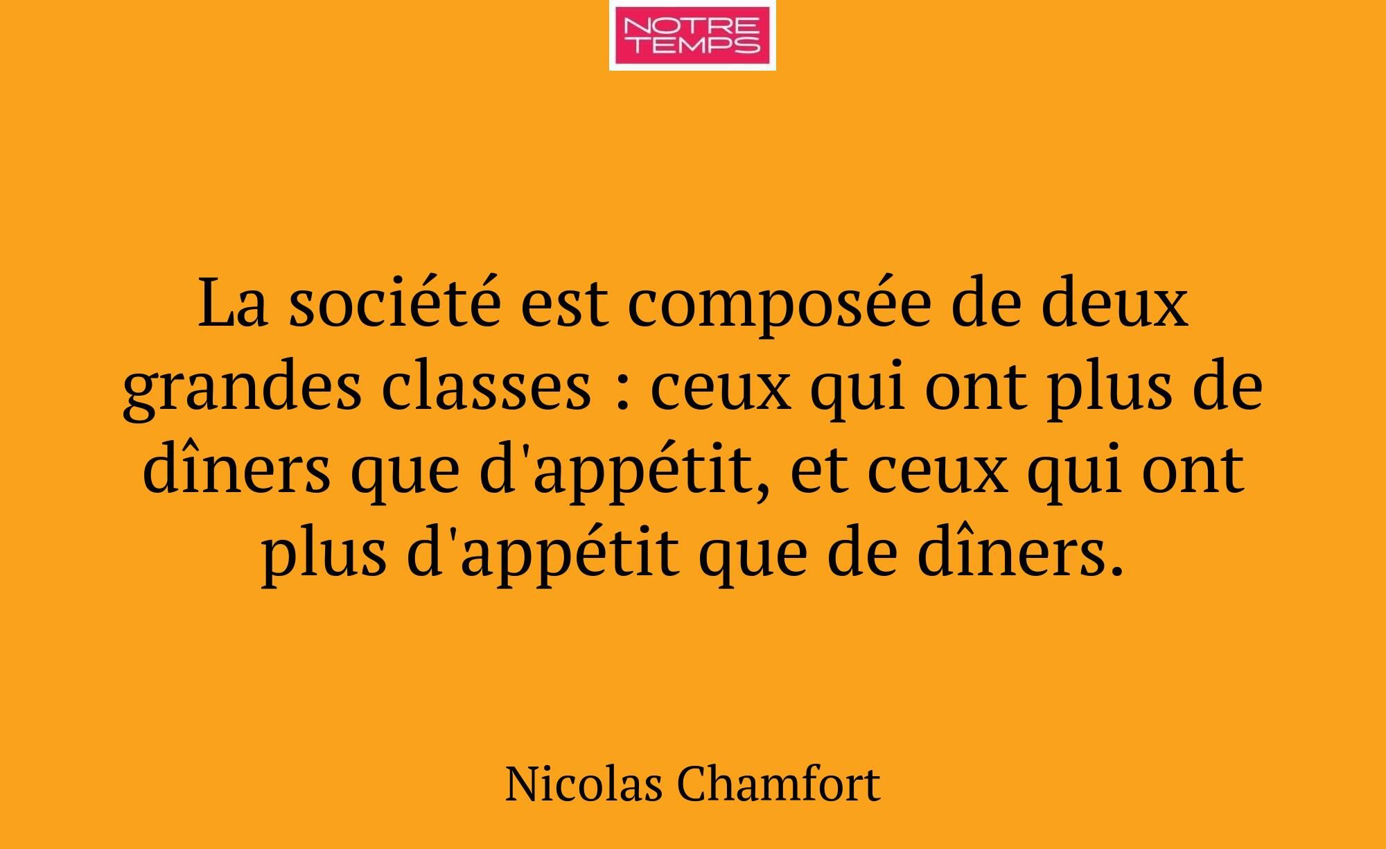 La société est composée de deux grandes classes :...
