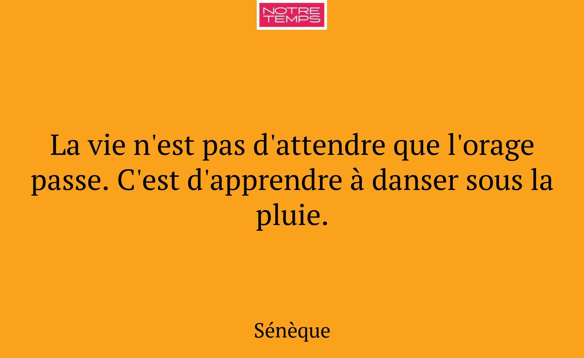 La vie n'est pas d'attendre que l'orage passe. C'e...