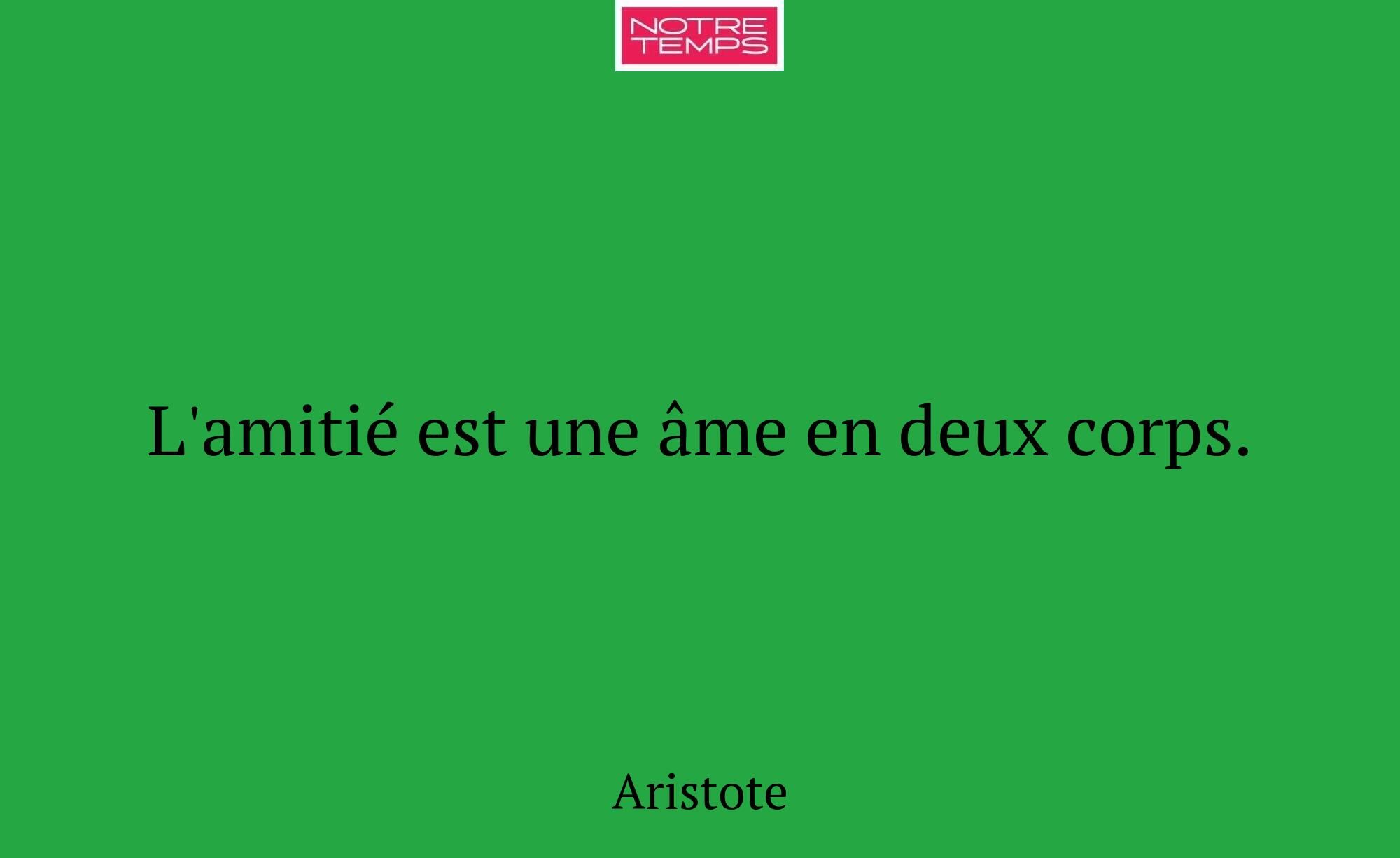 L'amitié est une âme en deux corps.
