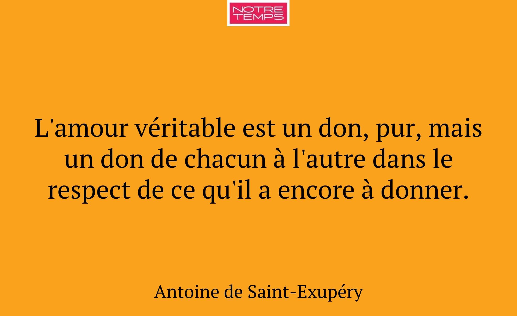 L'amour véritable est un don, pur, mais un don de...