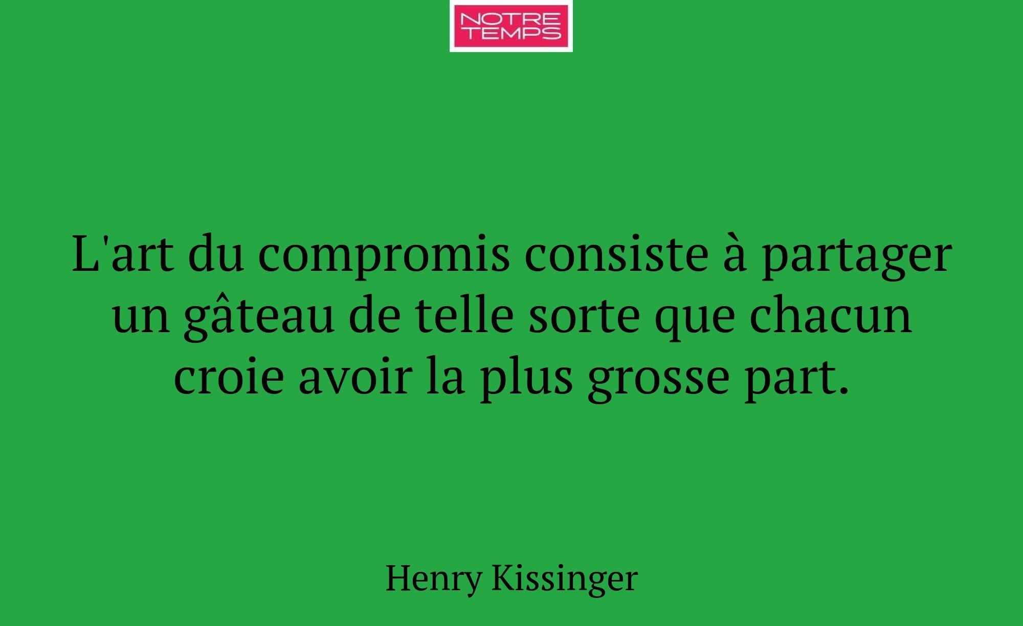 L'art du compromis consiste à partager un gâteau d...