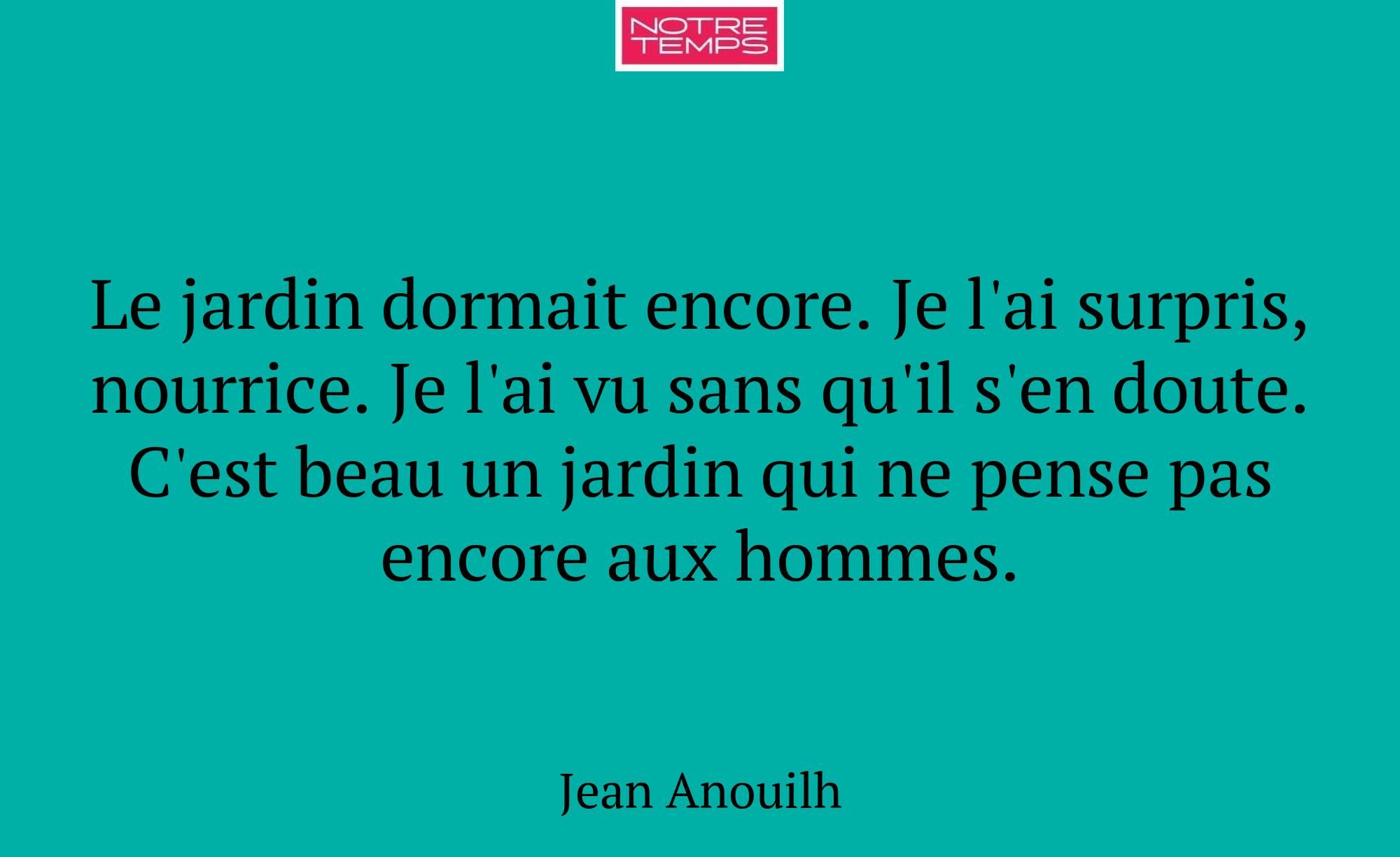 Le jardin dormait encore. Je l'ai surpris, nourric...