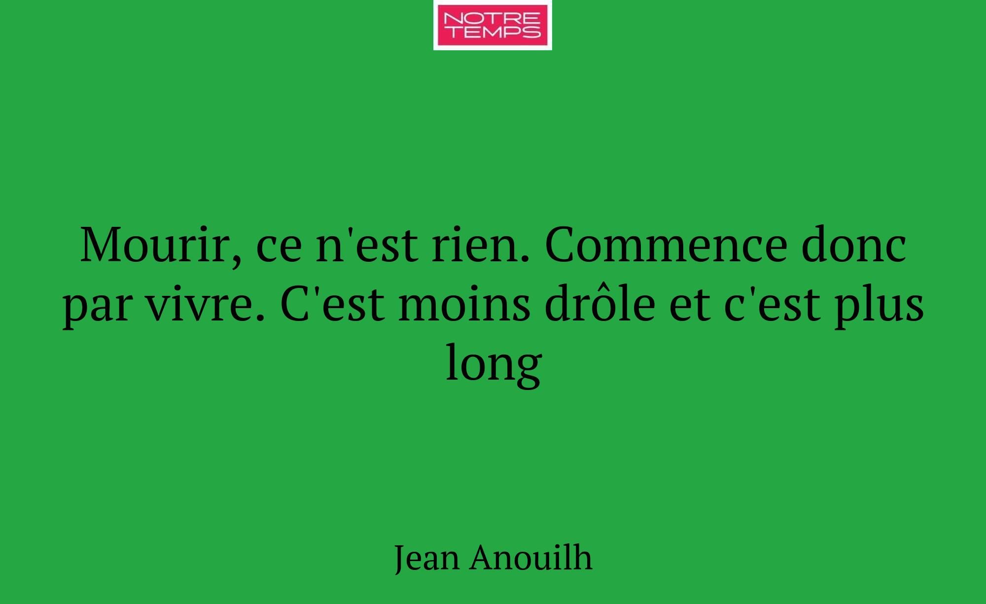 Mourir, ce n'est rien. Commence donc par vivre. C'...