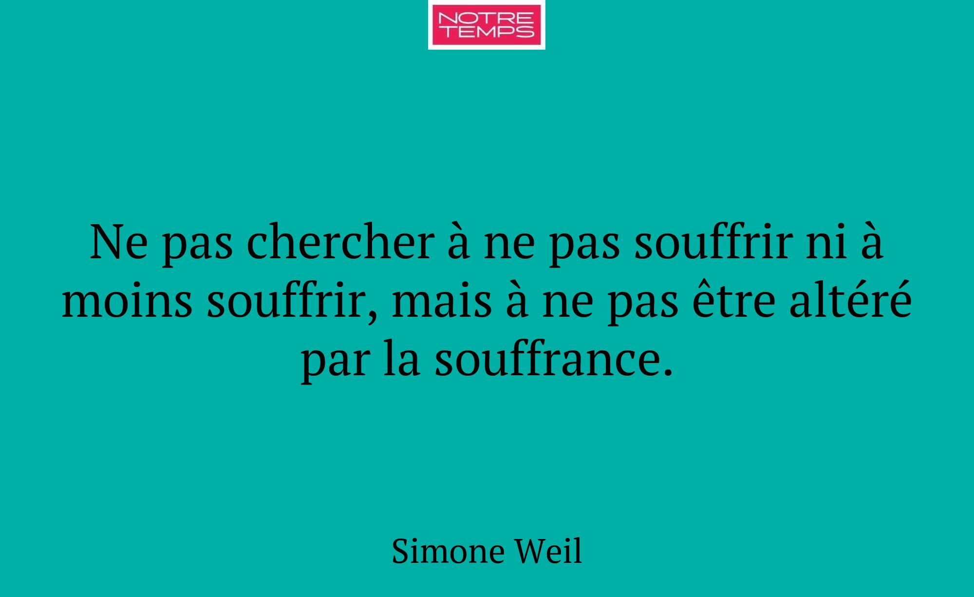 Ne pas chercher à ne pas souffrir ni à moins souff...