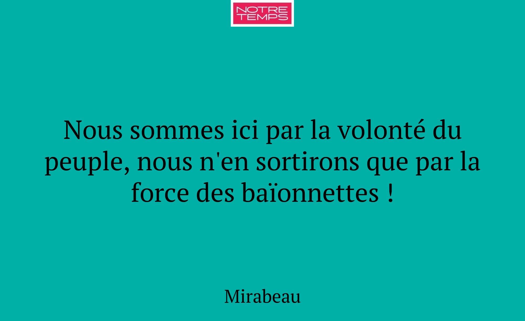 Nous sommes ici par la volonté du peuple, nous n'e...