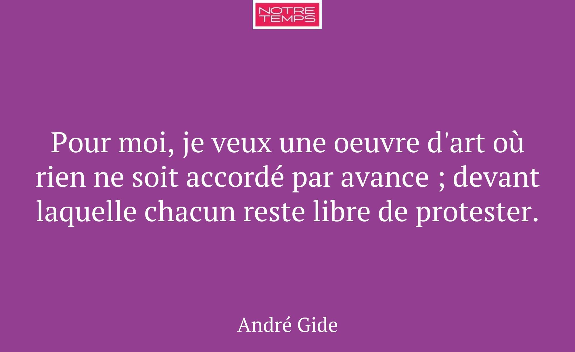 Pour moi, je veux une oeuvre d'art où rien ne soit...