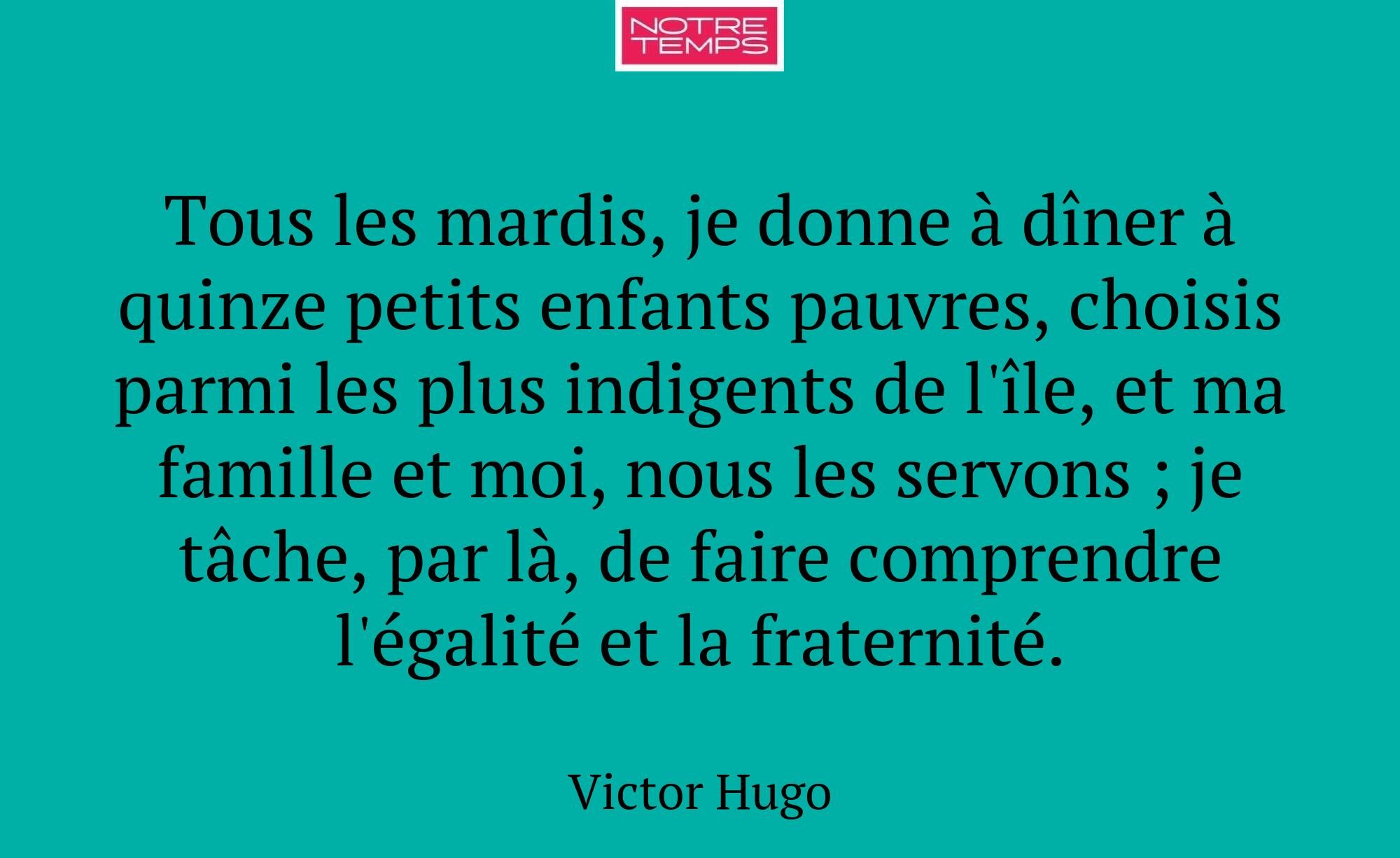 Tous les mardis, je donne à dîner à quinze petits...