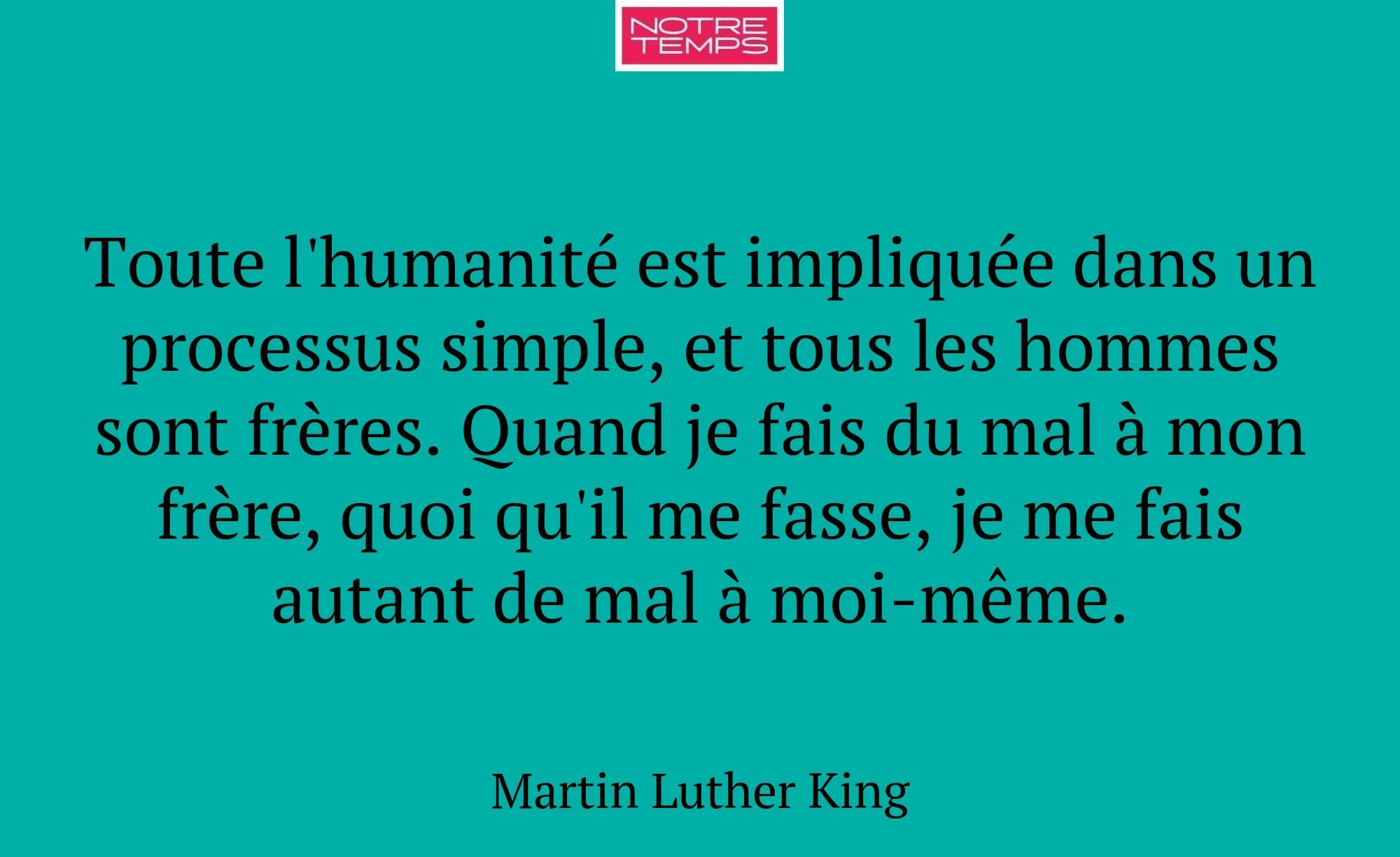 Toute l'humanité est impliquée dans un processus s...