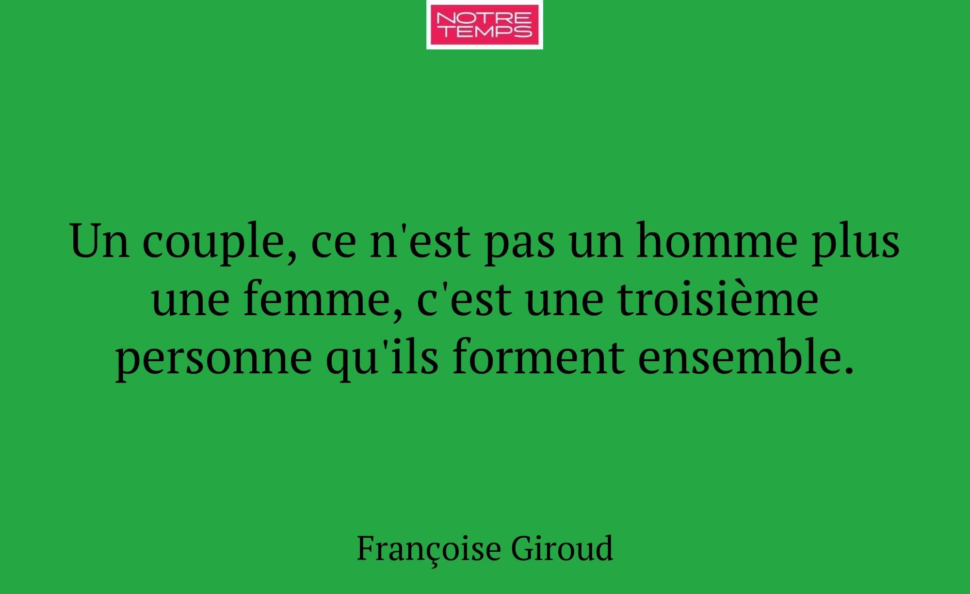 Un couple, ce n'est pas un homme plus une femme, c...