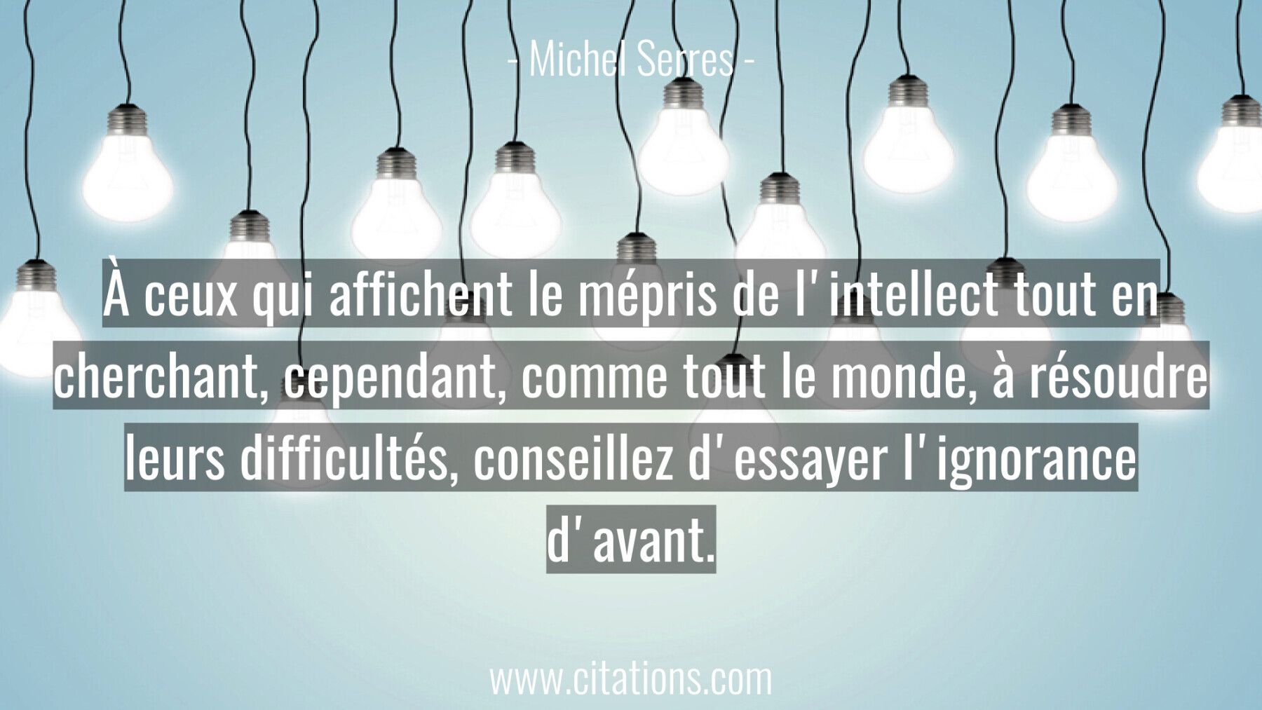 A Ceux Qui Affichent Le Mepris De L Intellect Tout En Cherchant