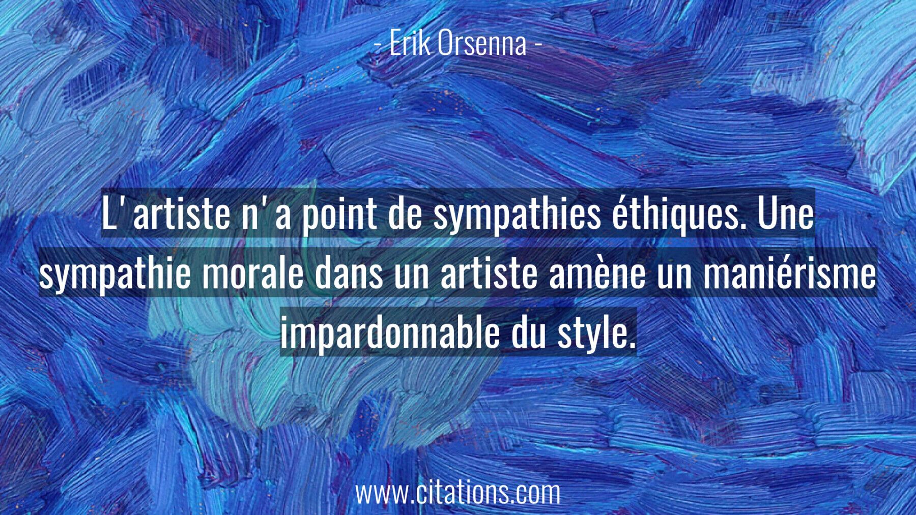 L Artiste N A Point De Sympathies Ethiques Une Sympathie Morale Dans Un