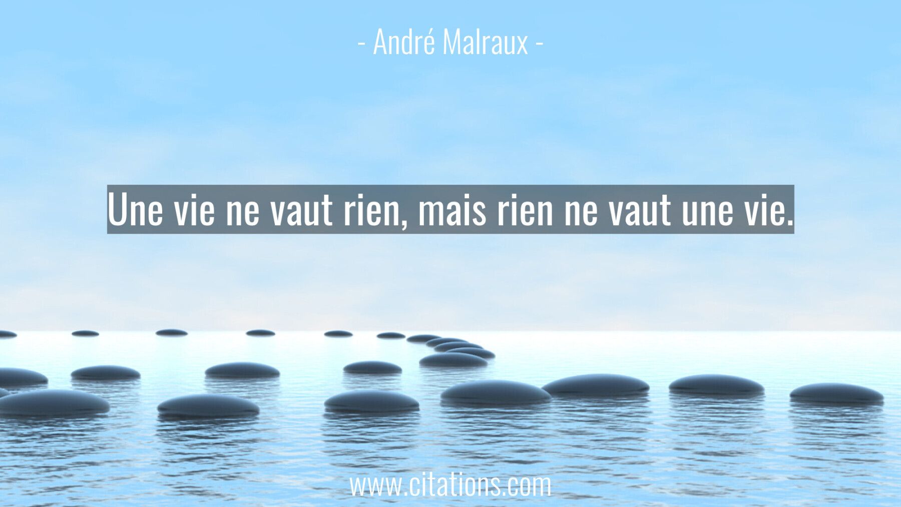 Une vie ne vaut rien, mais rien ne vaut une