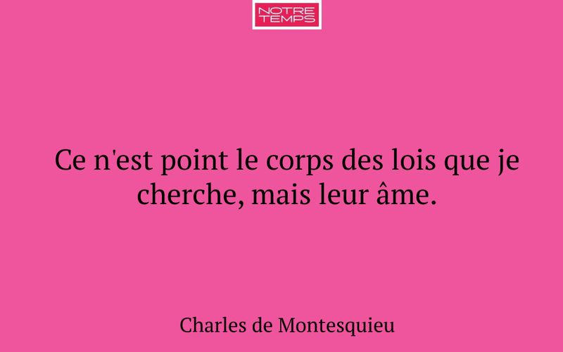 Ce n'est point le corps des lois que je cherche, mais leur âme.