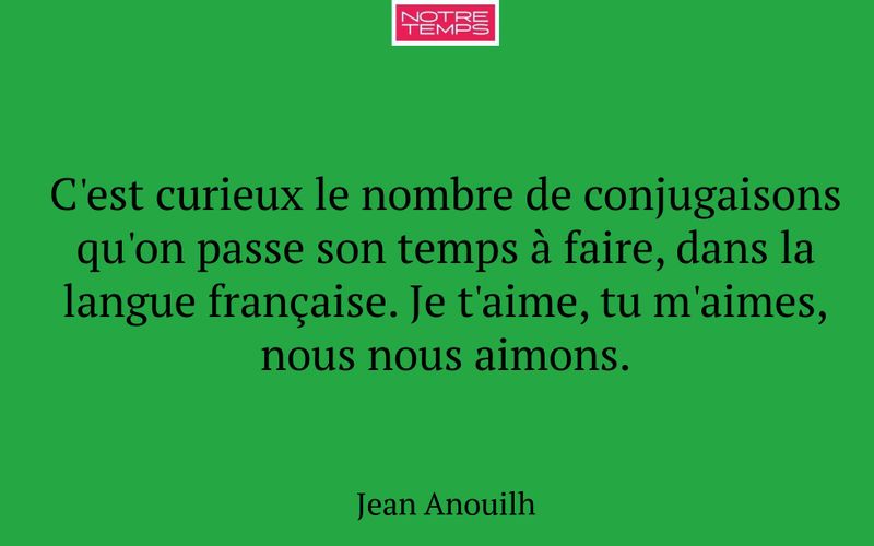 C'est curieux le nombre de conjugaisons qu'on passe son temps à faire, dans la langue française. Je t'aime, tu m'aimes, nous nous aimons.