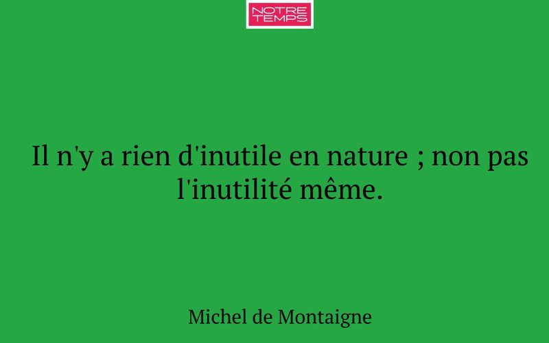 Il n'y a rien d'inutile en nature ; non pas l'inutilité même.