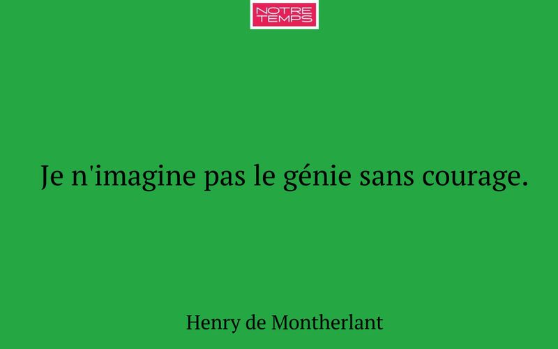 Je n'imagine pas le génie sans courage.