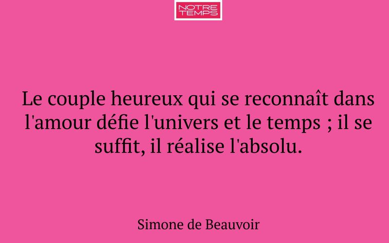 Le couple heureux qui se reconnaît dans l'amour défie l'univers et le temps ; il se suffit, il réalise l'absolu.