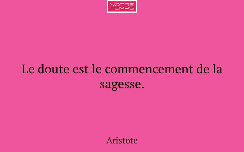 Le doute est le commencement de la sagesse.