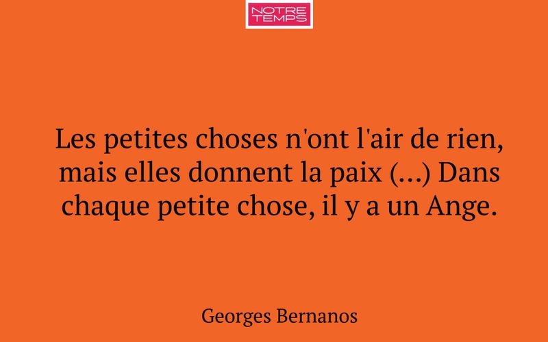 Les petites choses n'ont l'air de rien, mais elles donnent la paix (…) Dans chaque petite chose, il y a un Ange.