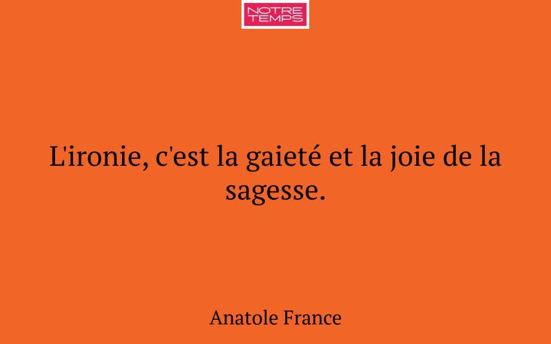 L'ironie, c'est la gaieté et la joie de la sagesse.