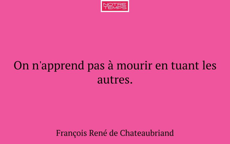 On n'apprend pas à mourir en tuant les autres.