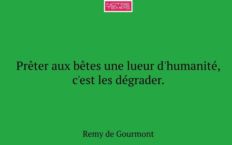 Prêter aux bêtes une lueur d'humanité, c'est les dégrader.
