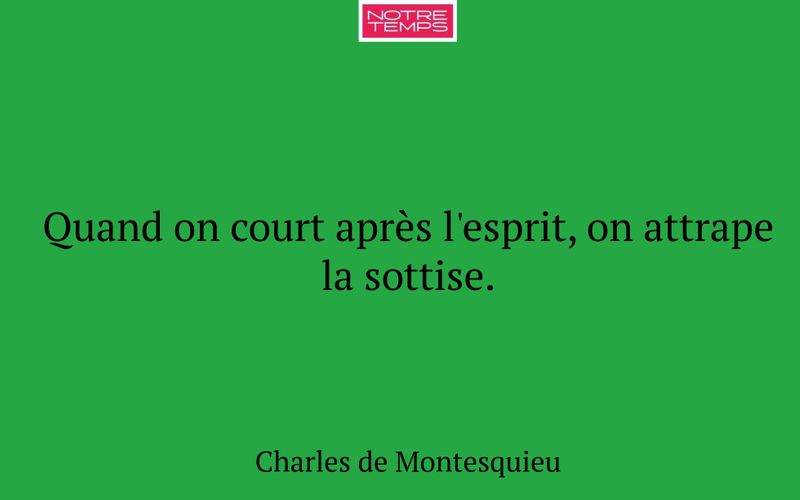 Quand on court après l'esprit, on attrape la sottise.