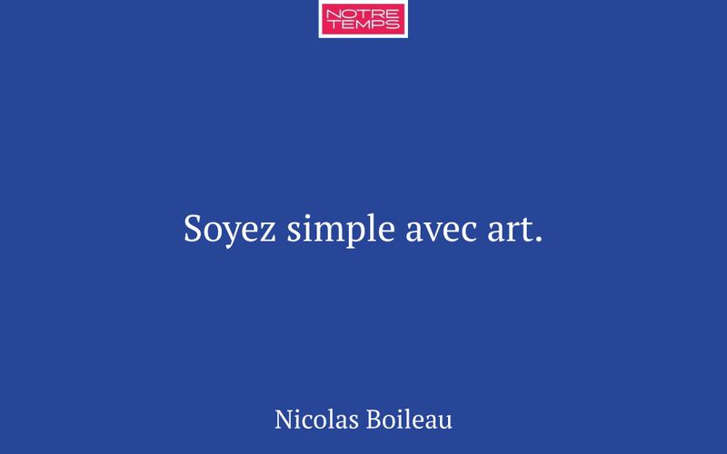 Soyez simple avec art.